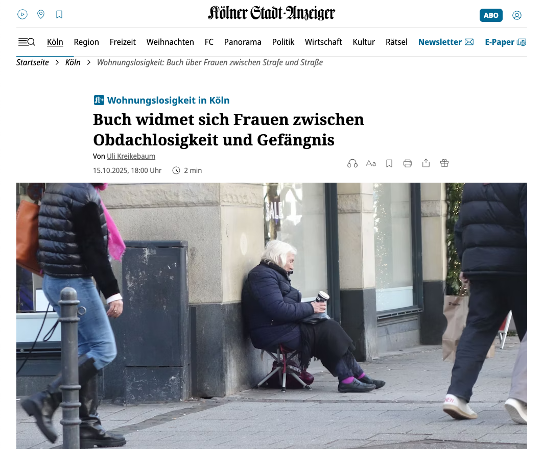 Bildschirmfoto des Kölner Stadtanzeigers Website